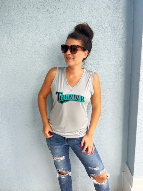 V-Neck Women's Tank - Grey