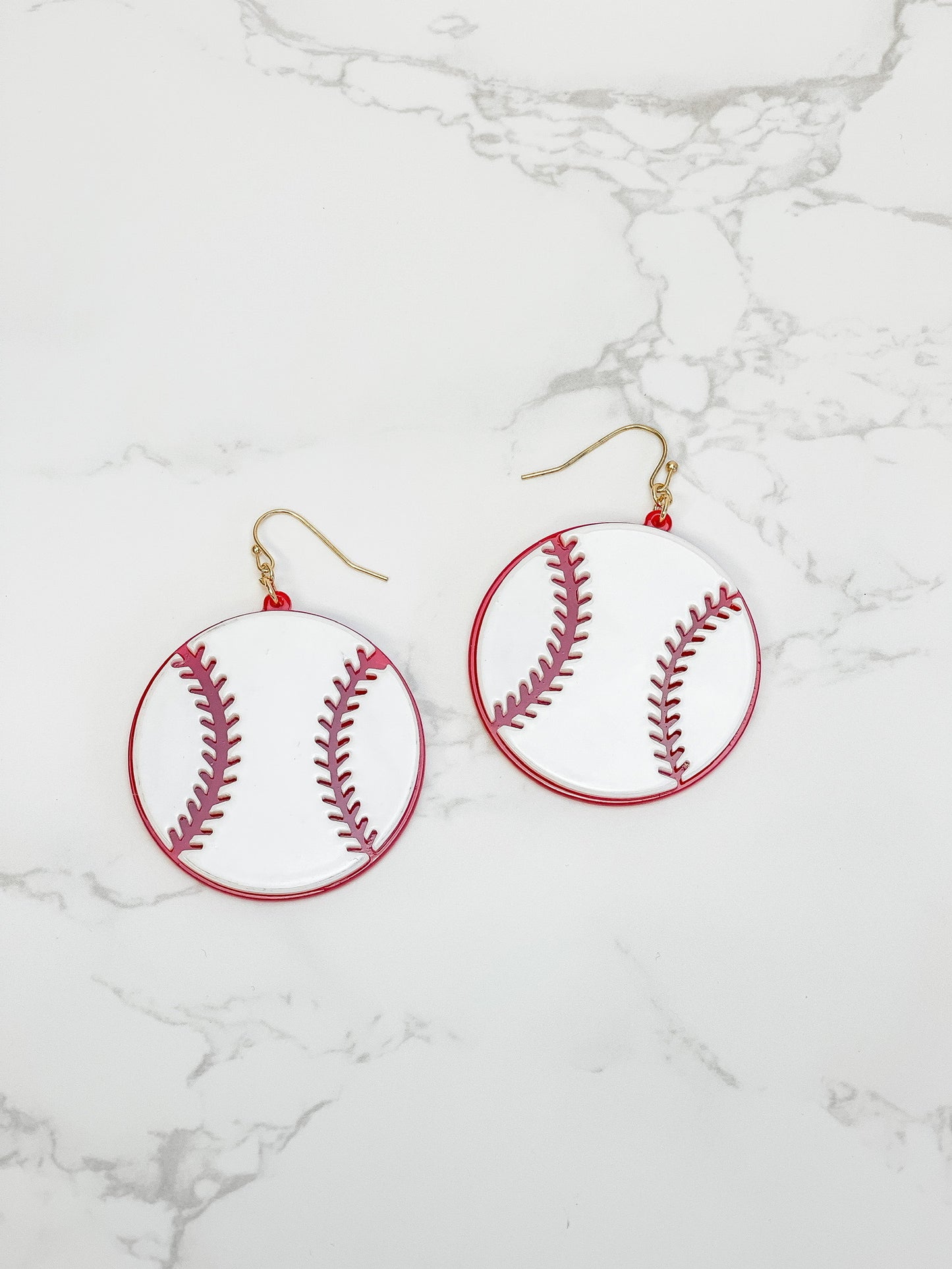 Acrylic Baseball Dangle Earrings