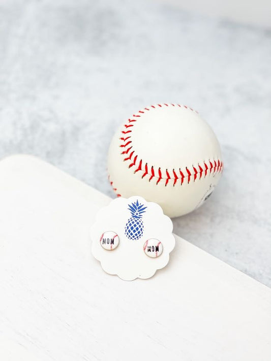 Baseball Mom Signature Enamel Studs by Prep Obsessed