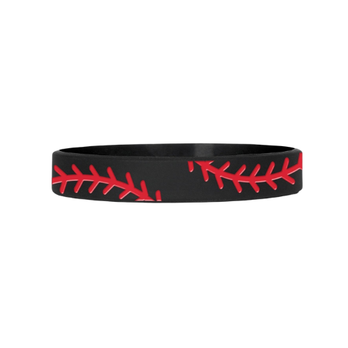 Baseball Stitches Black Wristband