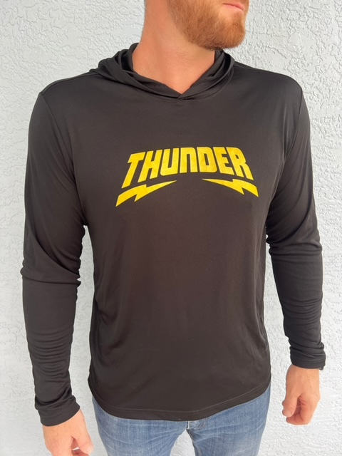 Thunder Lightweight Performance Hooded Shirt - Black